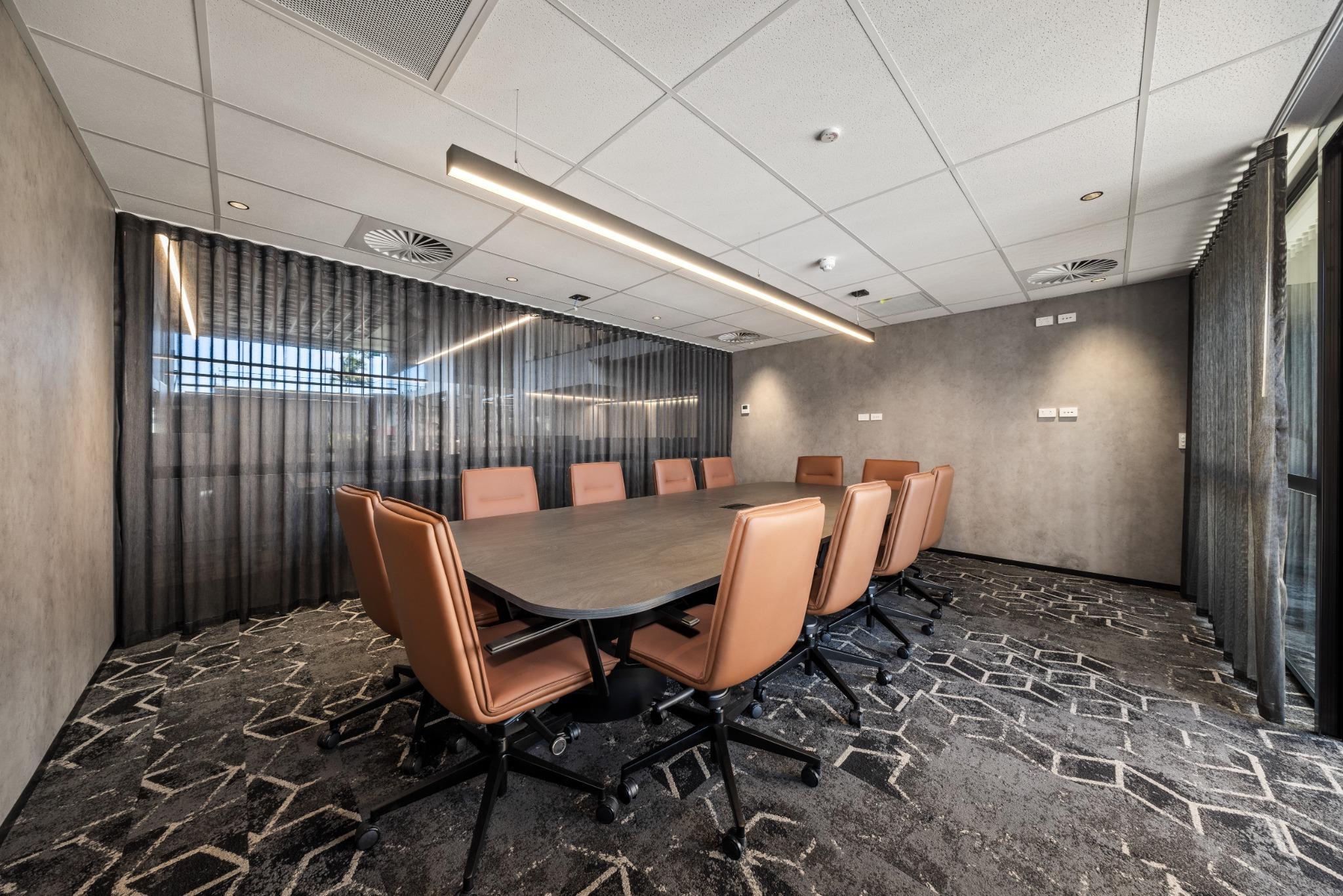 Signature Flooring carpets installed in Infinity Group Australia’s Southport office, selected by Leithal Designs to align with the monochrome design scheme and provide superior durability and sound absorption.