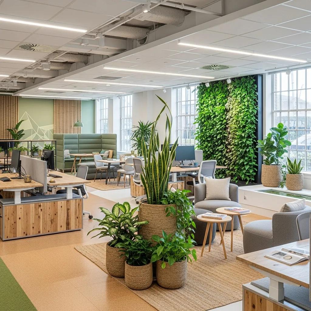 Contemporary office interior showcasing sustainability and flexible design trends