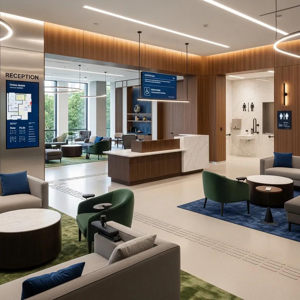 Stylish commercial interior design emphasizing accessibility and luxury