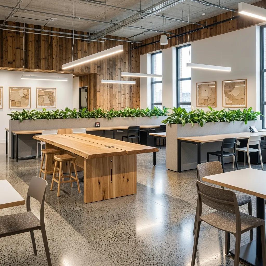 Sustainable materials and eco-friendly practices integrated into a modern commercial fitout