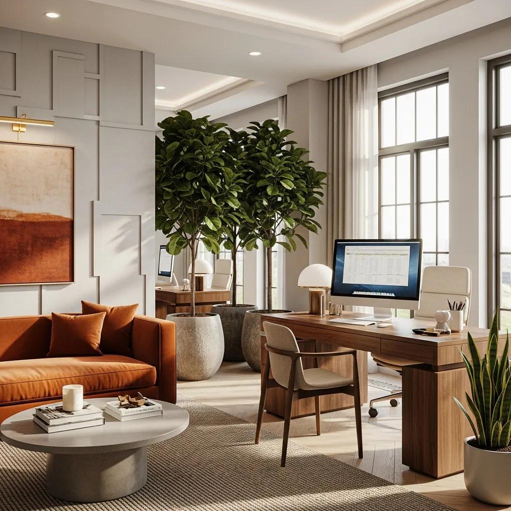 Luxurious modern office fitout showcasing elegant design and productivity-enhancing features