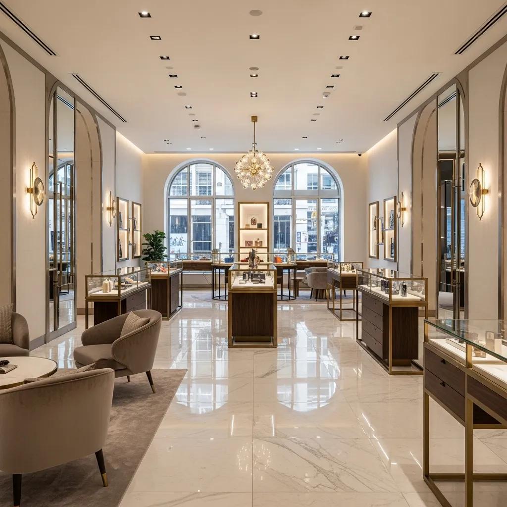 Luxurious retail fitout showcasing elegant design and inviting atmosphere