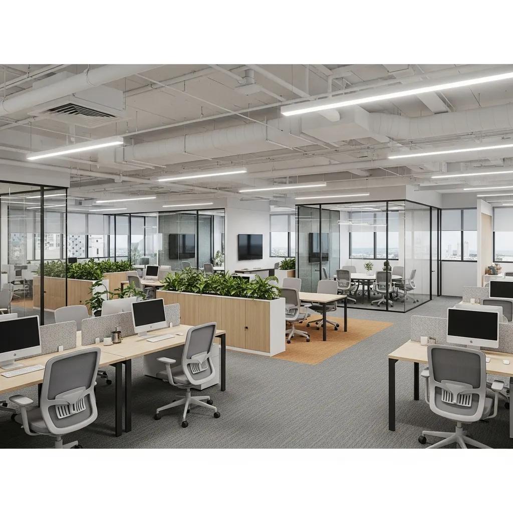 Modern office fit out on the Gold Coast showcasing strategic workspace design with ergonomic furniture and collaborative spaces