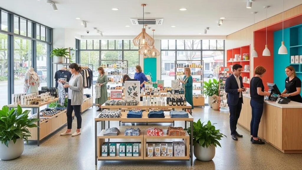 Modern retail fitout in Gold Coast showcasing professional shop fitters' work